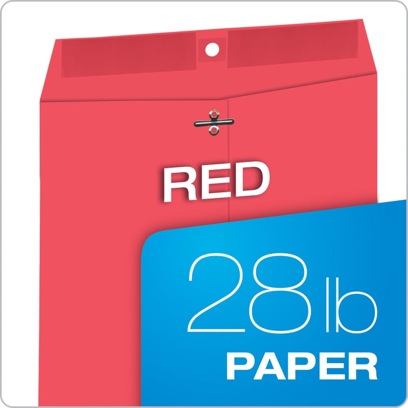 Quality Park 9 x 12 Clasp Envelopes, Clasp and Gummed Closures, Red, 10 per Pack (QUA38734) - Image 5